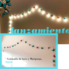 Guirnalda Aqua de luces y mariposas - comprar online