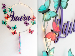 Set de 3 Aros de mariposas Deco Fiestas - Baby Shower - Habitacion infantil - At last! Crafts Iluminación