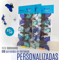 Pack Souvenir - 10 guirnaldas de mariposas personalizadas con nombre y fecha