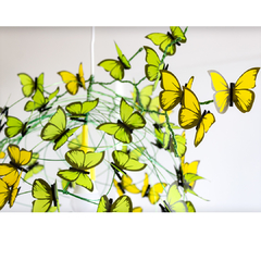 Lampara colgante "Lemon Tree" con mariposas verdes y amarillas - tienda online