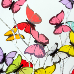 Mariposas en flor Colores A Elegir con florero de vidrio. - At last! Crafts Iluminación