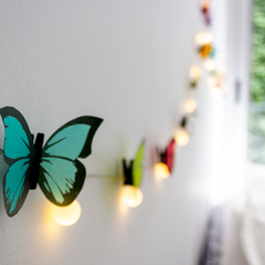 Imagen de Combo guirnalda de Luces Bolita y Velador de Mariposas, varios colores