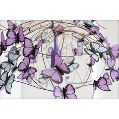 Lampara colgante "Jacaranda" con mariposas Violetas y celestes - At last! Crafts Iluminación