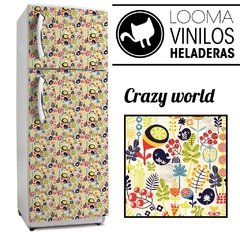 Looma Vinilos Heladera Crazy World