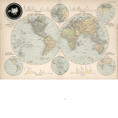 Vinilo Mural Fotomural Mapa Mapamundi Planisferio Looma decoración gigantografía