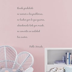 Looma Vinilos Decorativos Frases Pablo Neruda