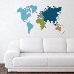 Looma vinilos Decorativos Mapa Continentes