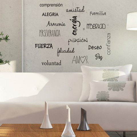 vinilos frases cocina - vinilo receta felicidad - Murales de pared