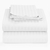 Juego de cama Sateen Stripe 300 hilos, Blanco - King - Distrihogar