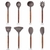 Set x 8 Utensilios de cocina en silicona y madera - Tienda TopList - Hogar y Decoración - Lista de Novias