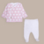 Ajuar Pink polka dots: Batita mangas largas y ranita pima cotton