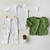 Ajuar Altamar verde: body, pantalon y saquito de hilo - comprar online