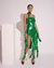 Vestido PLUMA METALIC verde - comprar online