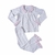 Pijama Infantil Algodão Pima Rosas manga longa com detalhes em vichy rosa