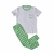 Pijama Infantil Branco com Vichy Verde - manga curta