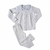 Pijama Infantil Branco de Jacquard de Algodão Pima Gola Vichy Celeste e bordado de Cereja