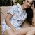 Pijama Feminino Clássico Tropical - short e camisa manga curta - comprar online