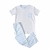 Pijama Infantil Branco com Vichy Celeste - manga curta - comprar online