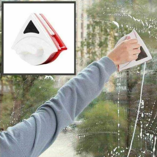 Limpia Vidrios Magnético con Esponja Incorporada: Limpieza Eficiente