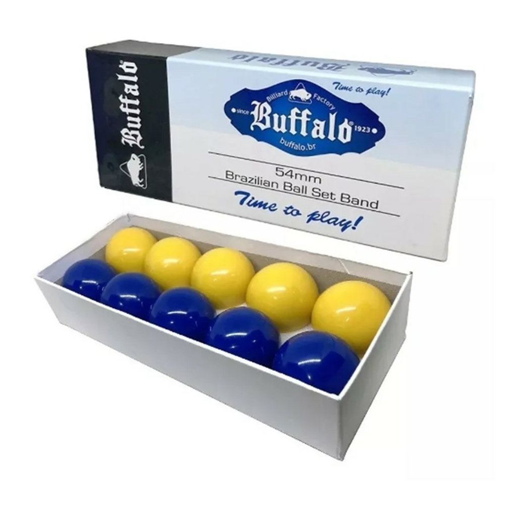 Ref: B54YR - Jogo De Bolas Para Bilhar Mata Mata Amarelo Vermelho Faixada  54 mm Buffalo