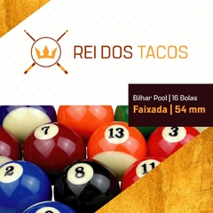 Jogo 16 Bolas Bilhar Pool Num Faixadas 54 mm - Rei dos Tacos - loja online