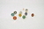 Initial Ear Studs - Color Inlay Stone - Sterling Silver 925