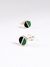 Sterling Silver Ear Studs - Geometric Circles Green and Black - buy online