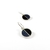 Sterling Silver Earrings - Black and Blue - Geometric Dangle lapis earrings