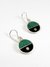 black and green earrings Sterling Silver geometric jewelry