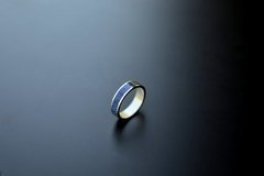 anillo azul plata