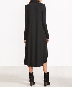 Vestido Negro cuello alto corto adelante - RVES145 - comprar online