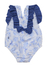 Traje de baño Josefina liberty y pajaritos azules - comprar online