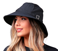 CHAPÉU SUMMERVILLE FEMININO 15326 PRETO COM PROTEÇÃO UV