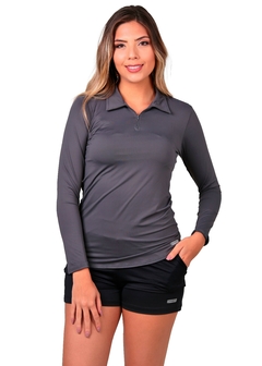 ML POLO BROOKLYN FEMININO 00840 CINZA COM PROTEÇÃO UV