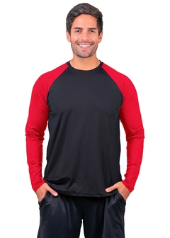 ML RAGLAN MASC 00382 PRETO / VERMELHO COM PROTEÇÃO UV - comprar online