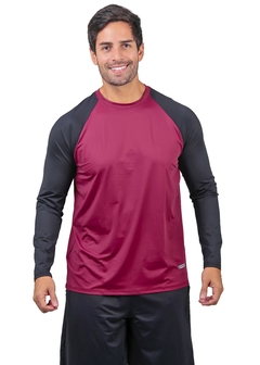 ML RAGLAN MASC 00382 PRETO / VINHO RUBRO COM PROTEÇÃO UV - buy online