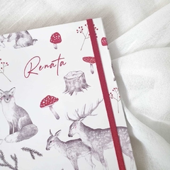 Notebook Bebé Personalizado Woodland in Red - Florence Livres