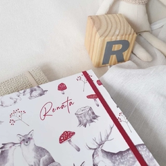 Notebook Bebé Personalizado Woodland in Red