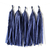 Pompones de Flecos en Papel Seda Azul Oscuro. 35 cms de largo. Paquete x 5 unidades