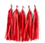 Pompones de flecos en papel seda rojos. 35 cms de largo. Paquete x 5 unidades - comprar online