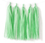 Pompones de flecos en papel seda verde pastel. 35 cms de largo. Paquete x 5 unidades - comprar online