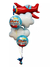 Globo Metalizado - Happy Birthday Avión Vintage. 45cms. - comprar online