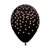 Globo R12 (28 cms) Negro Confetti Dorado. 6 Unidades