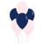 Globos R12 (28 cms) Azul Naval y Rosado Pastel