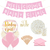 Kit de Baby Shower - Baby Girl Rosado Confetti Dorado