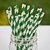Pitillos de Papel Rayas diagonales - Verde Selva y Blanco. 12 unidades
