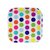 Platos Cuadrados de Cartón Puntos de Colores sobre Fondo Blanco 19cms. 8 unidades - comprar online