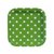 Platos Cuadrados de Cartón Puntos Blancos sobre Verde Limón 19cms. 8 unidades - comprar online