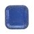 Platos Cuadrados Azul Rey con Estrellitas Doradas y Plateadas 19 cms. 8 unidades