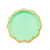 Platos en Forma de Flor Verde Pastel con Borde Dorado 18 cms - 8 unidades - comprar online